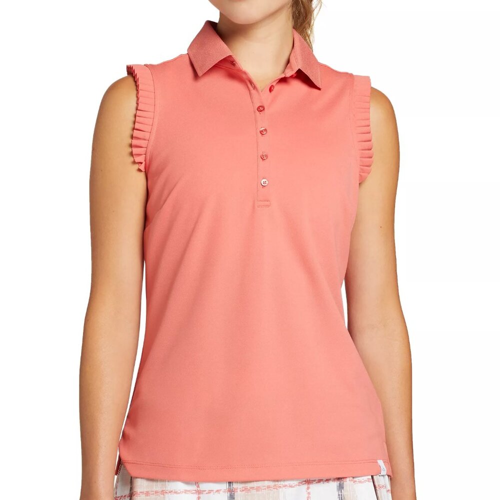 NWT New Walter Lady Hagen Women's Ruffle Sleeveless Golf Polo XS Shirt Tennis